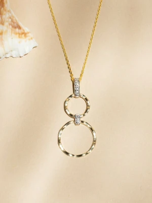 DIAMANTA Złota zawieszka "Gold circles" z diamentami rozmiar: onesize