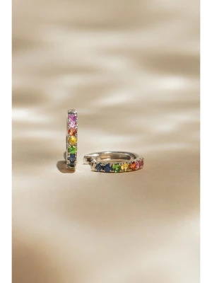 DIAMANTA Złote kolczyki-kreole "Colorful Love" z szafirami rozmiar: onesize