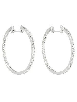 DIAMANTA Złote kolczyki-kreole "Créoles de diamants" z diamentami rozmiar: onesize