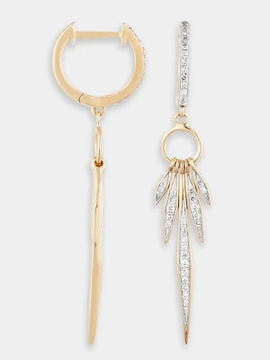 DIAMANTA Złote kolczyki-kreole "Nell" z diamentami rozmiar: onesize