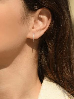 DIAMANTA Złote kolczyki-kreole z diamentami rozmiar: onesize