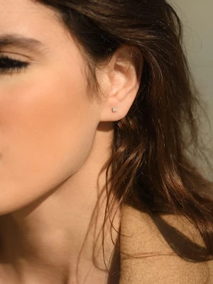 DIAMANTA Złote kolczyki-wkrętki "Single Diamond 0,20" z diamentami rozmiar: onesize