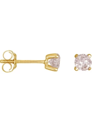 ATELIER DU DIAMANT Złote kolczyki-wkrętki "Single diamond" z diamentami rozmiar: onesize