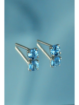 DIAMANTA Złote kolczyki-wkrętki "Single Topazes" z topazem rozmiar: onesize