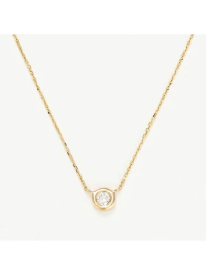 DIAMANTA Złoty naszyjnik "Petit solitaire" z diamentem - dł. 42 cm rozmiar: onesize