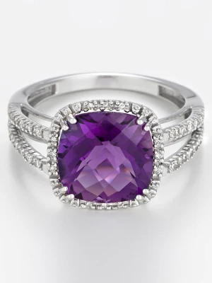 DIAMANTA Złoty pierścionek "Divine Améthyste 10" z diamentami rozmiar: 52