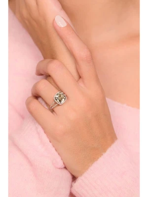 DIAMANTA Złoty pierścionek "Divine Améthyste Verte" z diamentami rozmiar: 48