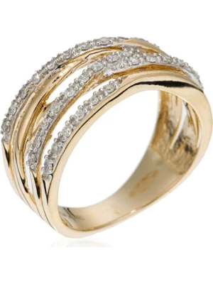 LA MAISON DE LA JOAILLERIE Złoty pierścionek "Entrelacs Eternel" z diamentami rozmiar: 56