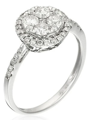 DIAMANTA Złoty pierścionek "Pompadour" z diamentami rozmiar: 54