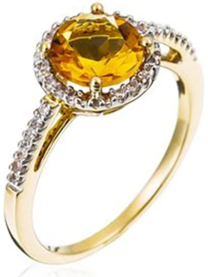 DIAMANTA Złoty pierścionek "Popi Citrine" z diamentami rozmiar: 48