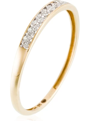 DIAMANTA Złoty pierścionek "Romantic love" z diamentami rozmiar: 60