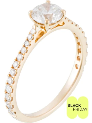 DIAMANTA Złoty pierścionek "Solitaire Royal" z diamentami rozmiar: 54