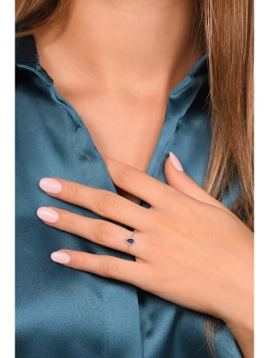 DIAMANTA Złoty pierścionek z diamentami i szafirem rozmiar: 48