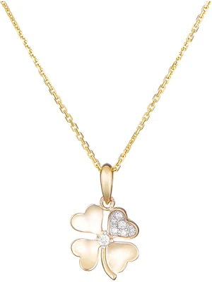 DIAMOND & CO Złota zawieszka "Dites-le Avec Une Fleur" z diamentami rozmiar: onesize
