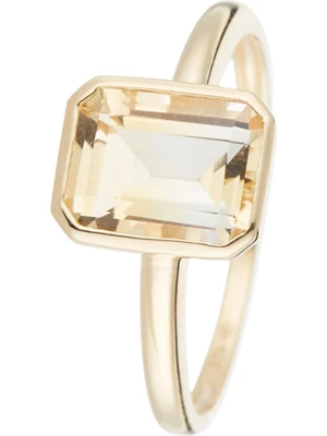 DIAMOND & CO Złoty pierścionek "Classy" z cytrynem rozmiar: 54