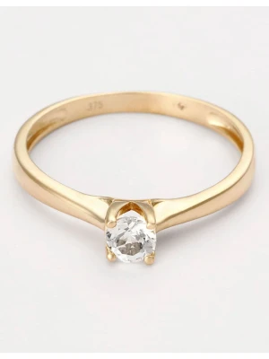 DIAMOND & CO Złoty pierścionek "Fleur de Soleil" z cyrkonią rozmiar: 50
