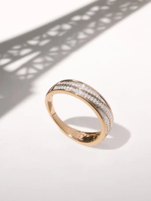 DIAMOND & CO Złoty pierścionek "Gold Love" z diamentami rozmiar: 54