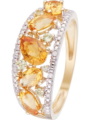 DIAMOND & CO Złoty pierścionek "Olivines" z diamentami rozmiar: 56