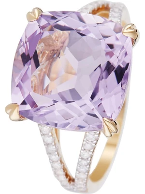 DIAMOND & CO Złoty pierścionek "Pink Fiction" z diamentami rozmiar: 54