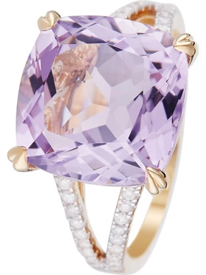 DIAMOND & CO Złoty pierścionek "Pink Fiction" z diamentami rozmiar: 58