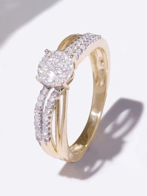 DIAMOND & CO Złoty pierścionek "Rosalia" z diamentami rozmiar: 52