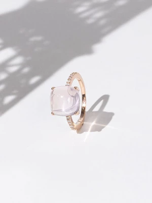 DIAMOND & CO Złoty pierścionek "Rose Dragée" z diamentami rozmiar: 60