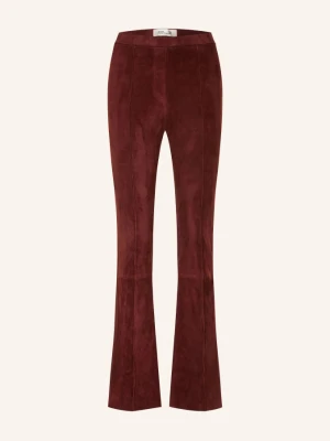 Diane Von Furstenberg Spodnie Skórzane Elise rot CIEMNOCZERWONY
