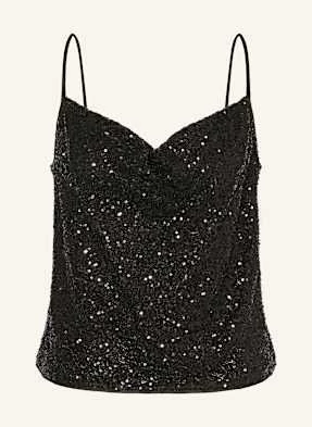 Diane Von Furstenberg Top Berlin Sequin Z Cekinami schwarz