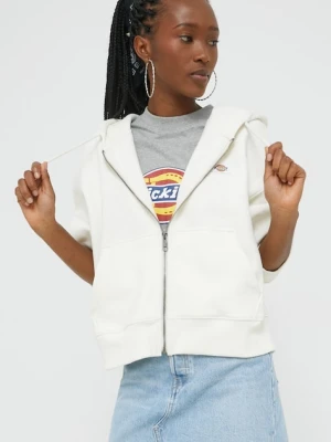 Dickies bluza damska kolor biały z kapturem z aplikacją