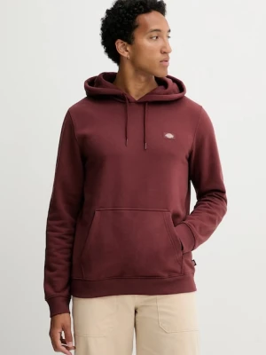 Dickies bluza męska kolor bordowy z kapturem gładka DK0A4XCD
