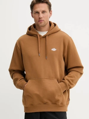 Dickies bluza męska kolor brązowy z kapturem gładka