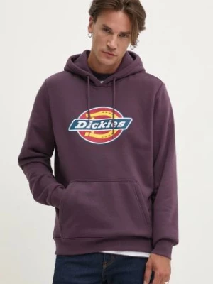 Dickies bluza męska kolor fioletowy z kapturem z nadrukiem