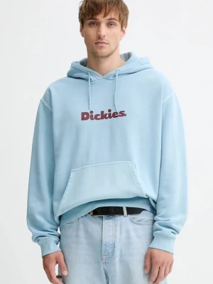 Dickies bluza męska kolor niebieski z kapturem z nadrukiem DK0A87NP