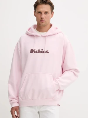 Dickies bluza męska kolor różowy z kapturem z nadrukiem DK0A87NP