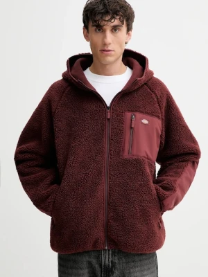 Dickies bluza polarowa męska kolor czerwony z kapturem gładka DK0A87NV