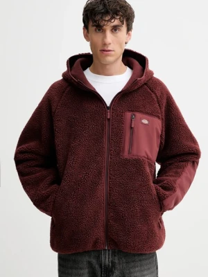 Dickies bluza polarowa męska kolor czerwony z kapturem gładka DK0A87NV