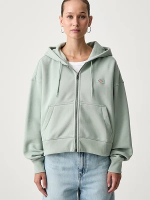 Dickies bluza rozpinana z kapturem damska z bawełną zielony