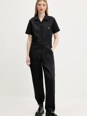 Dickies kombinezon bawełniany kolor czarny bawełniany z kołnierzykiemm DK0A862UBLK1