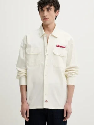 Dickies koszula bawełniana męska kolor beżowy relaxed z kołnierzykiem klasycznym DK0A4Z7PC481