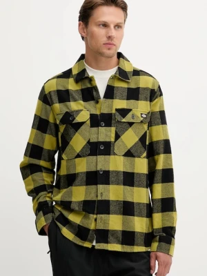 Dickies koszula bawełniana męska kolor zielony regular z kołnierzykiem klasycznym DK0A4XDZ