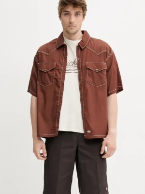 Dickies koszula męska kolor brązowy relaxed z kołnierzykiem klasycznym DK0A4Z7MK471