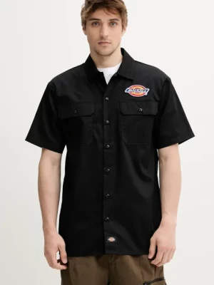 Dickies koszula męska kolor czarny relaxed z kołnierzykiem klasycznym DK0A4XRRBLK1