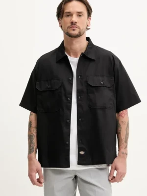 Dickies koszula męska kolor czarny relaxed z kołnierzykiem klasycznym DK0A4Z7QBLK1