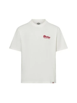 Dickies Koszulka męska - Lewistown Mężczyźni Bawełna biały|czerwony jednolity,