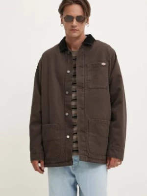 Dickies kurtka Duck High Pile Flce Line Chore Jacket męska kolor brązowy przejściowa DK0A4XGA