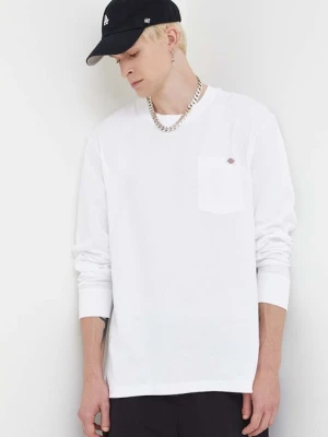Dickies longsleeve bawełniany kolor biały gładki