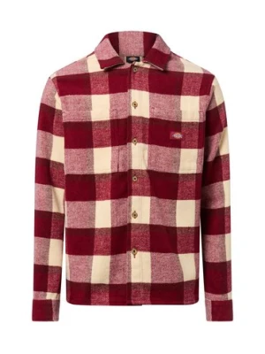 Dickies Męska koszula flanelowa z zawartością wełny - Plaid Coaling Mężczyźni Comfort Fit czerwony w kratkę,