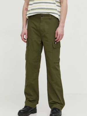 Dickies spodnie bawełniane EAGLE BEND kolor zielony w fasonie cargo DK0A4X9X