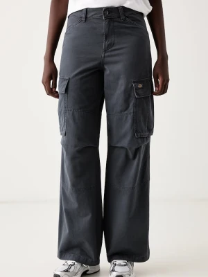 Dickies spodnie cargo damskie bawełniane szary