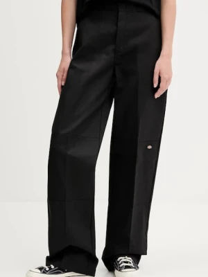 Dickies spodnie damskie kolor czarny szerokie high waist DK0DW283BLK1